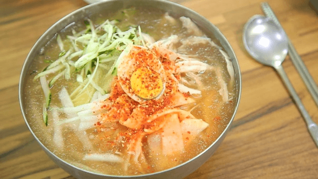 Bowl of refreshing Korean cold noodles