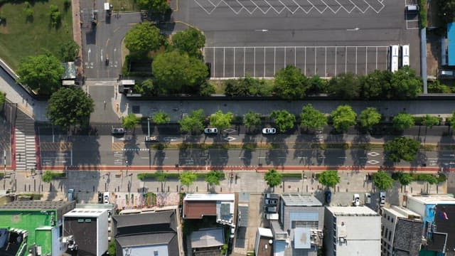 Aerial View of Urban Traffic Intersection