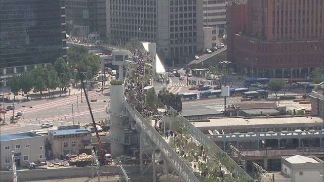 Overpass and Roadway Scenery in a Bustling City