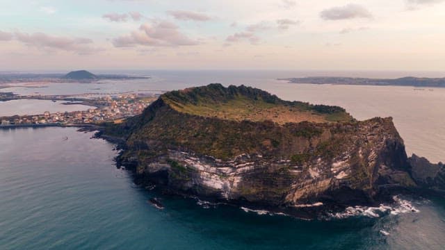 Scenic view of a coastal island