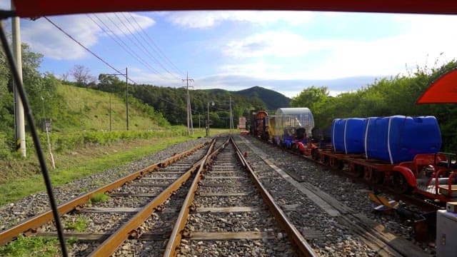 Surrounding scenery seen from the rail bike
