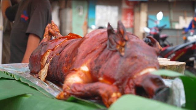 Lechon Baboy sold at the market