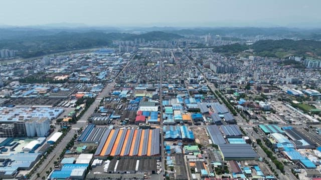 View of an industrial cityscape