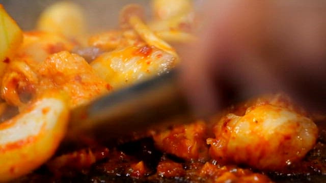 Sizzling Spicy Stir Fry in a Hot Pan