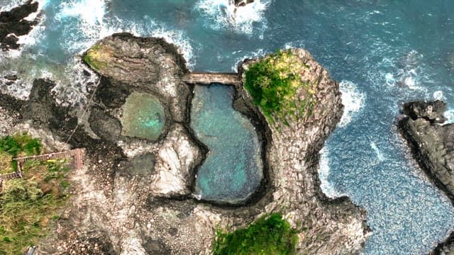 Rocky coastline with tidal pools