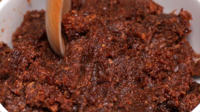 Spoonful of salty traditional Korean soybean paste