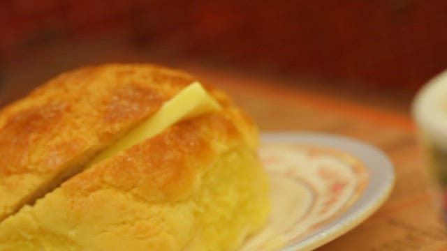 Bread on a Colorful Plate