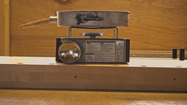 Pot heating on a portable stove