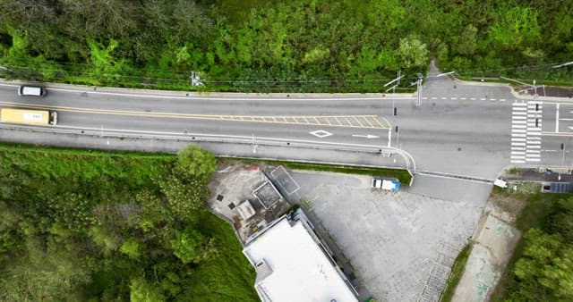 View of a road and lush greenery
