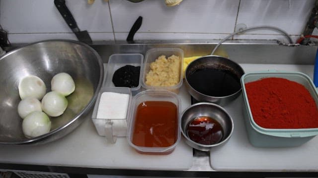 Ingredients Prepared for Cooking in a Kitchen