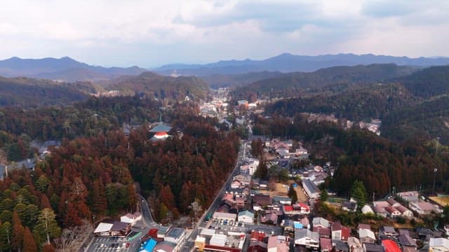Scenic view of a mountain village