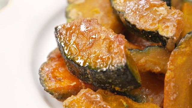 Bite of Deliciously Cooked Glazed Pumpkin