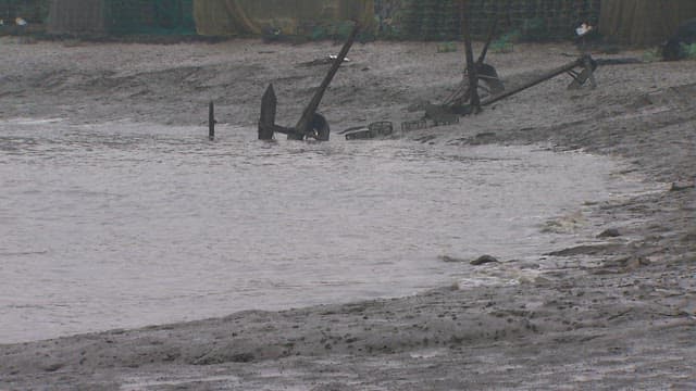 Coastal Wasteland with Industrial Remains