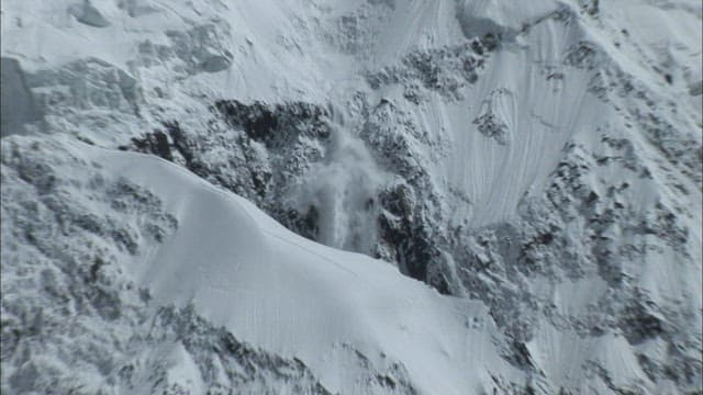 Dramatic Avalanche in Snow-covered Mountains
