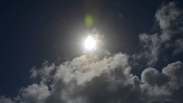 Dynamic Cloud Movement with Sun Glare