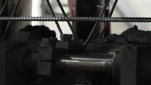 Metal machine operating with sparks