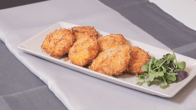 Beautifully plated fried food