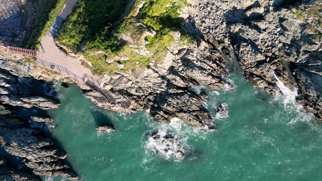Rocky coastline with clear blue sea
