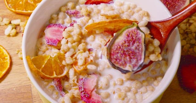 Colorful Breakfast Bowl with Fruits and Cereal