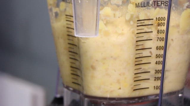 Grinding Ginger in a Blender