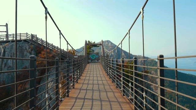 Serene Mountain View from the Bridge