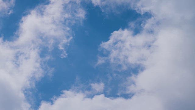 Blue sky with scattered white clouds