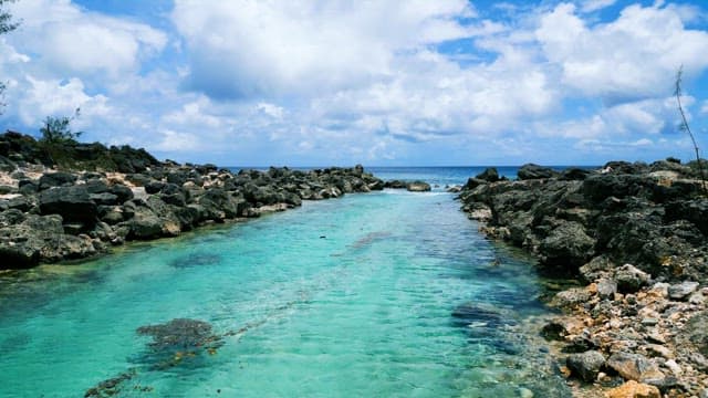 Rocky Seashore with Clear Emerald Waters
