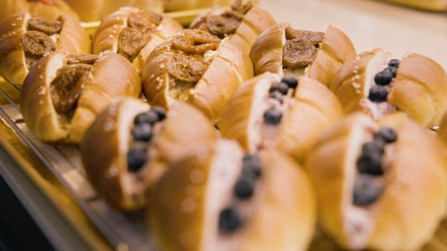 Fresh and Delicious Bread on Display at a Bakery