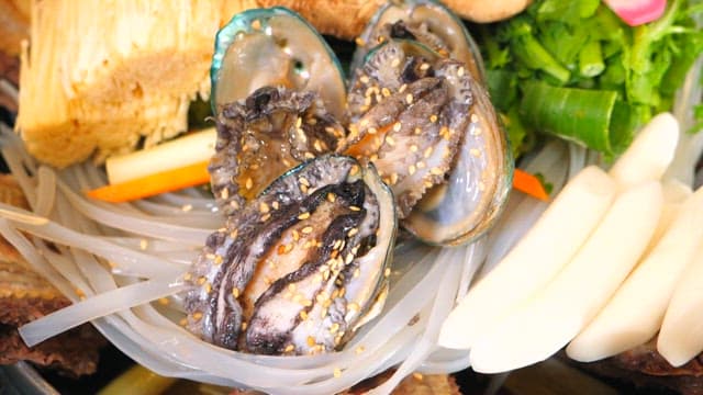 Fresh abalone ready for cooking