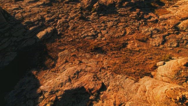 Aerial View of a Vast Rocky Desert Landscape