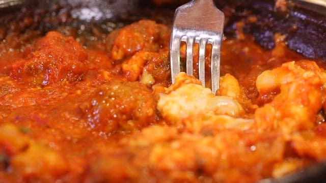 Beef kofta with warm sauce