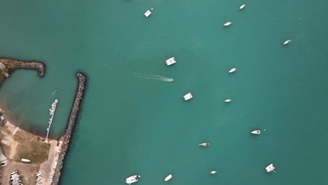 Yachts floating on a calm sea
