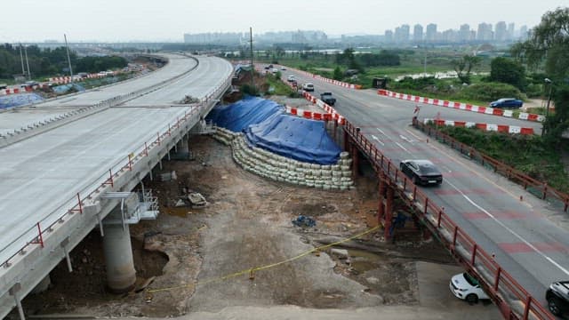 Aerial View of Ongoing Highway Construction
