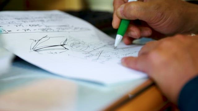 Person brainstorming ideas