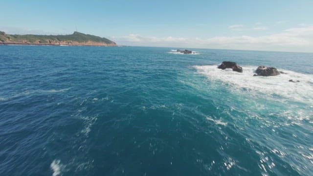 Scenic coastline with clear blue waters