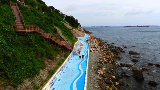 Coastal Walkway Along the Rocky Shoreline