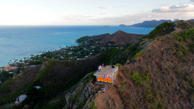 Hilltop View of Coastal Town