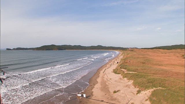 Peaceful Coastal Landscape with Distant Waves