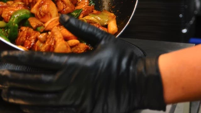Plating of Delicious Stir-Fried Chicken Dishes