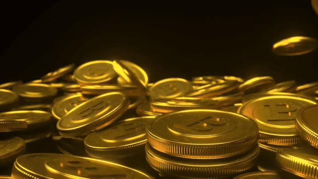 Shimmering Golden Cryptocurrency Coins