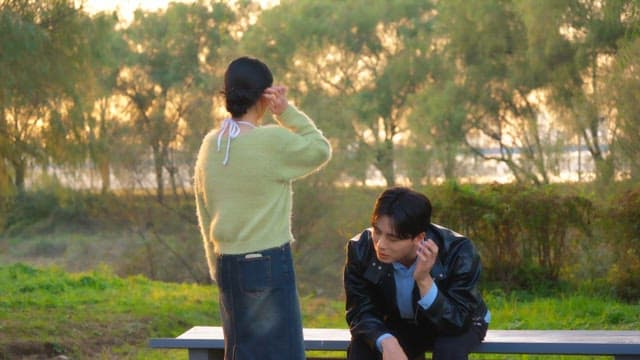 Couple arguing in the park
