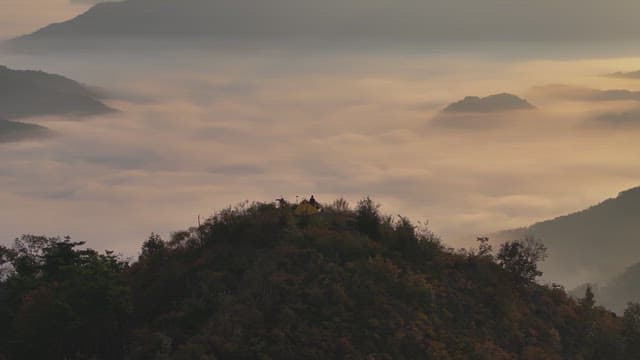 Camping on a Cloudy Mountain Top