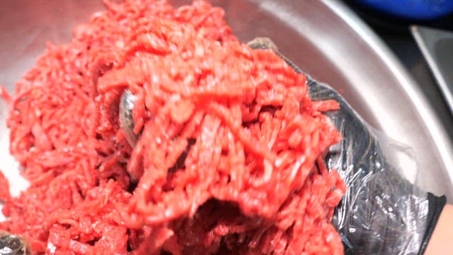 Fresh Beef Tartare in a Stainless Steel Bowl