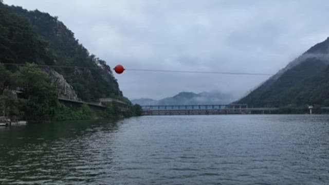 Serene Dam in a Mountainous Region