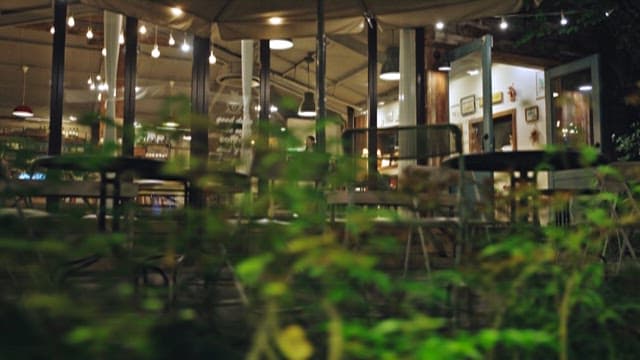 Evening at a Cozy Urban Cafe