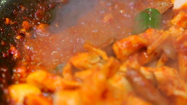 Sizzling Spicy Stir Fry in a Hot Pan