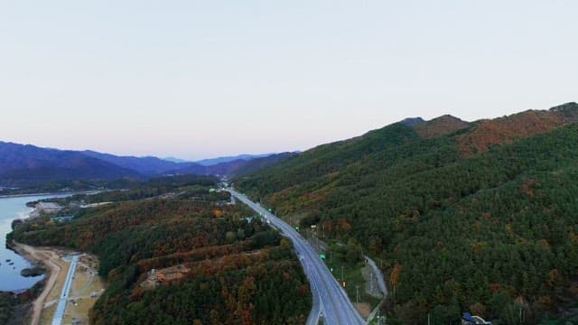 Highway Through Wide Farmland