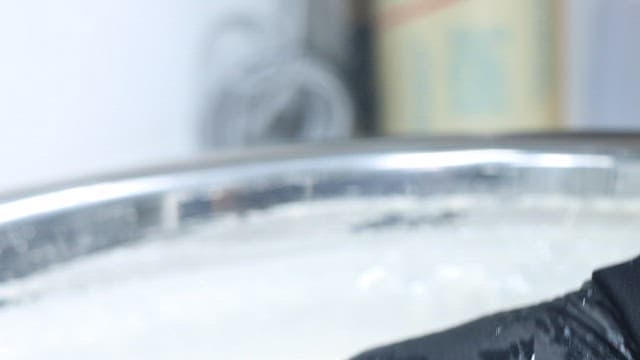 White Thick Batter Being Mixed