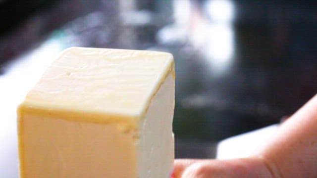 Eggs cooked on a griddle