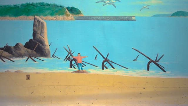 Mural Depicting a Coastal Scene